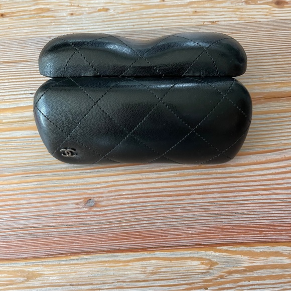 CHANEL Empty Eyewear Case Sunglasses Eyeglasses Black CC Logo In Corner Quilted - Picture 4 of 8